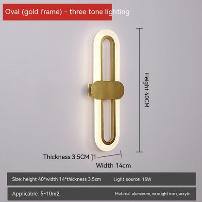 Oval Acrylic Bedside Wall Lamp