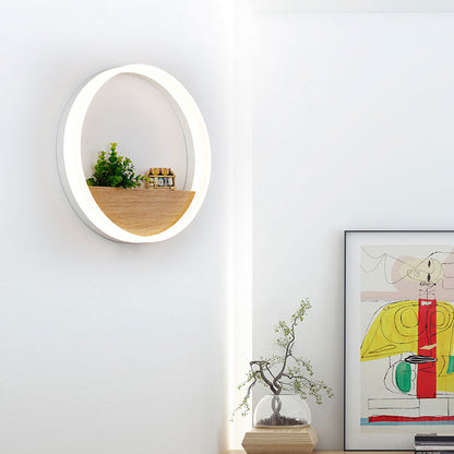 AuraRing Wall Lamp with Shelf