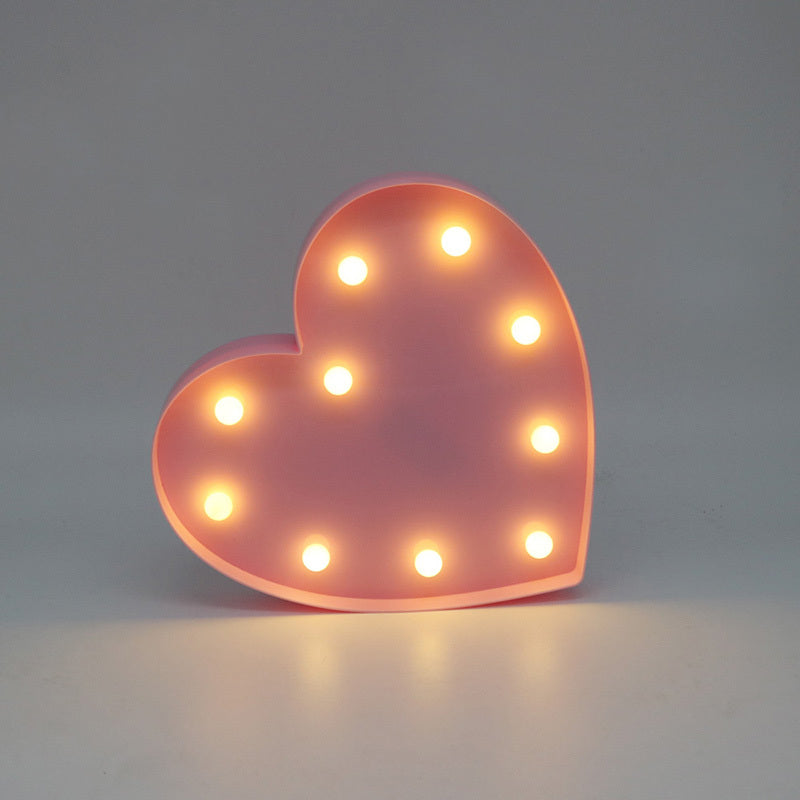 Lámpara decorativa romántica con forma de corazón en 3D