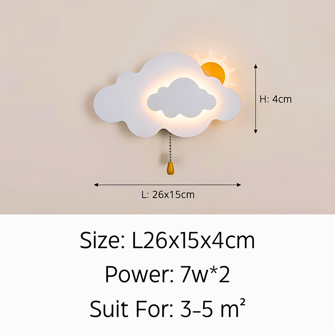 8W 12W Niedliche Wandleuchte für Gang, Nachttisch, Kinderzimmer, Innenlampen, Treppenhaus, Gleichniswolke, Kunstdesign, Wanddekoration