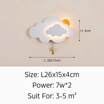 8W 12W Niedliche Wandleuchte für Gang, Nachttisch, Kinderzimmer, Innenlampen, Treppenhaus, Gleichniswolke, Kunstdesign, Wanddekoration