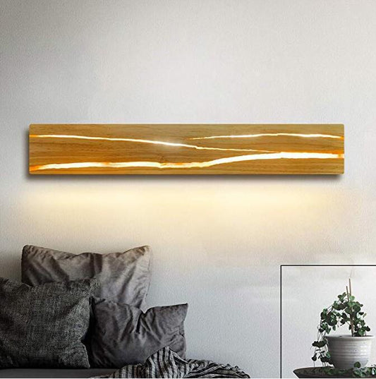 Rotatable Wood Grain Wall Lamp