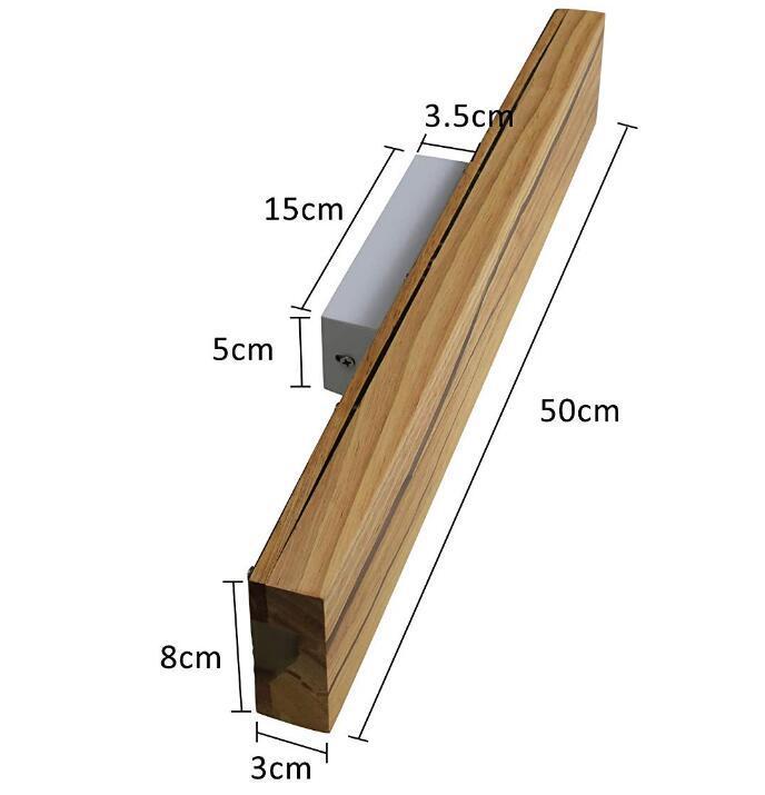 Lámpara de pared giratoria con vetas de madera