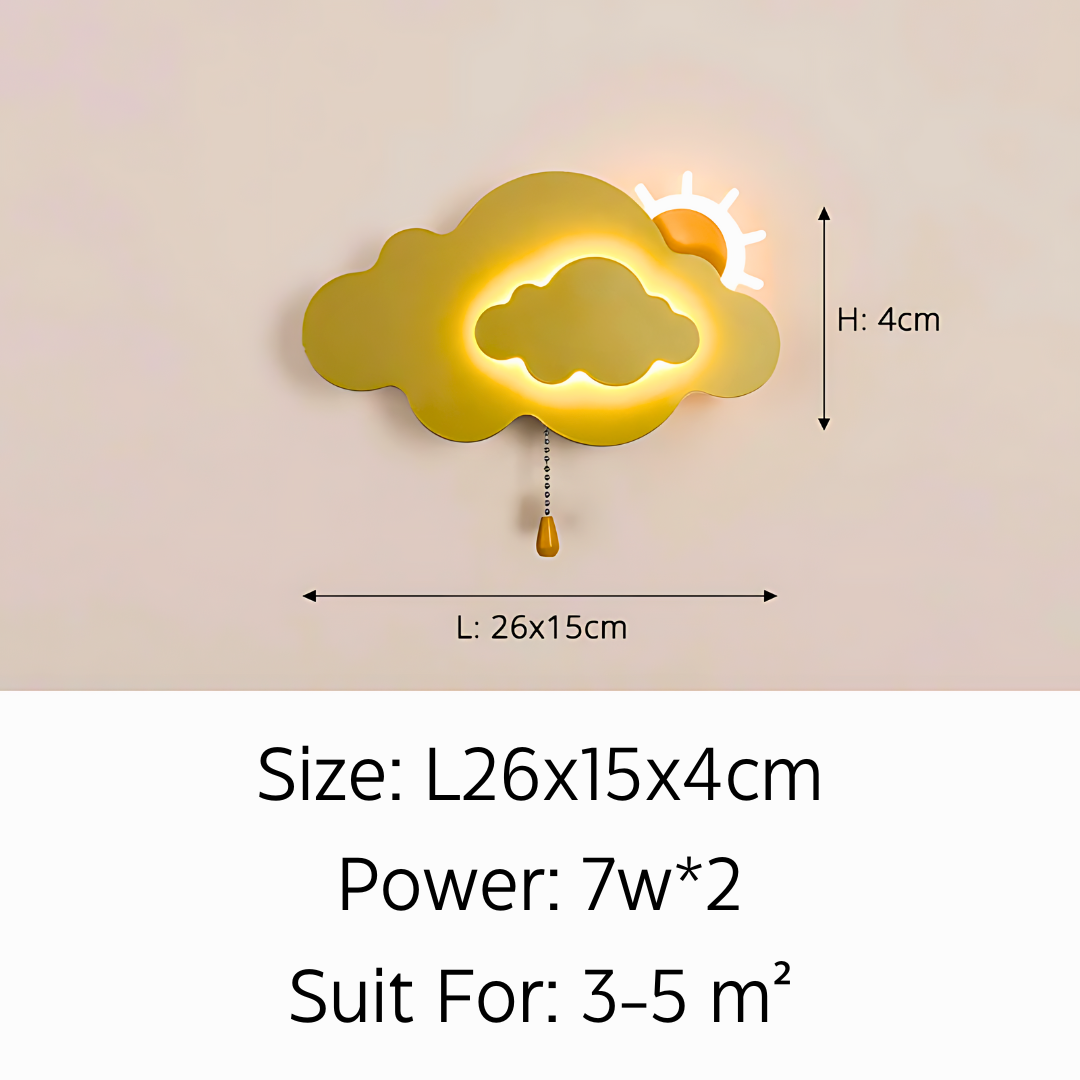 8W 12W Niedliche Wandleuchte für Gang, Nachttisch, Kinderzimmer, Innenlampen, Treppenhaus, Gleichniswolke, Kunstdesign, Wanddekoration