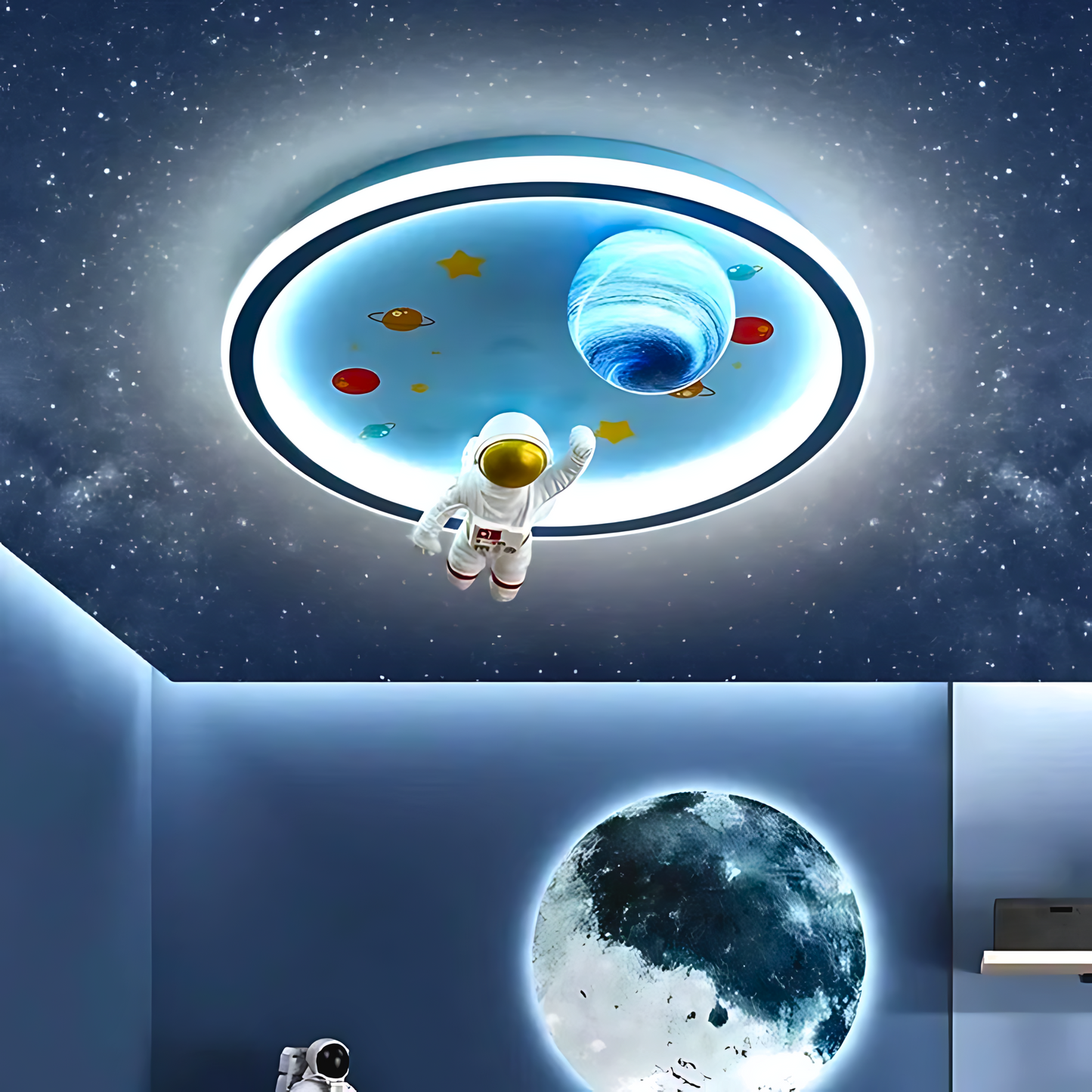 Galaxy Glow Planet and Astronaut Ceiling Light