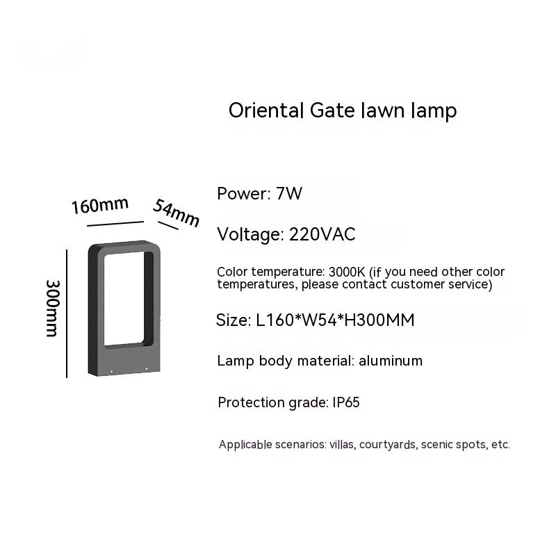 Lámpara de césped impermeable de aluminio para exteriores