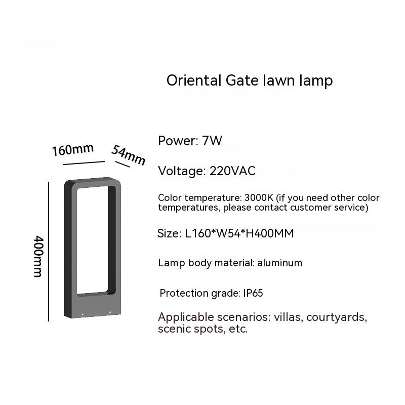 Lámpara de césped impermeable de aluminio para exteriores