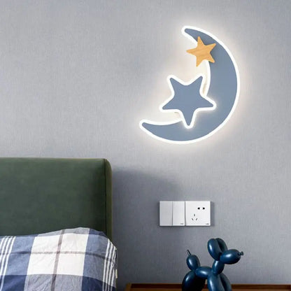 Adorable Moon, Star & Rocket Room Lamp