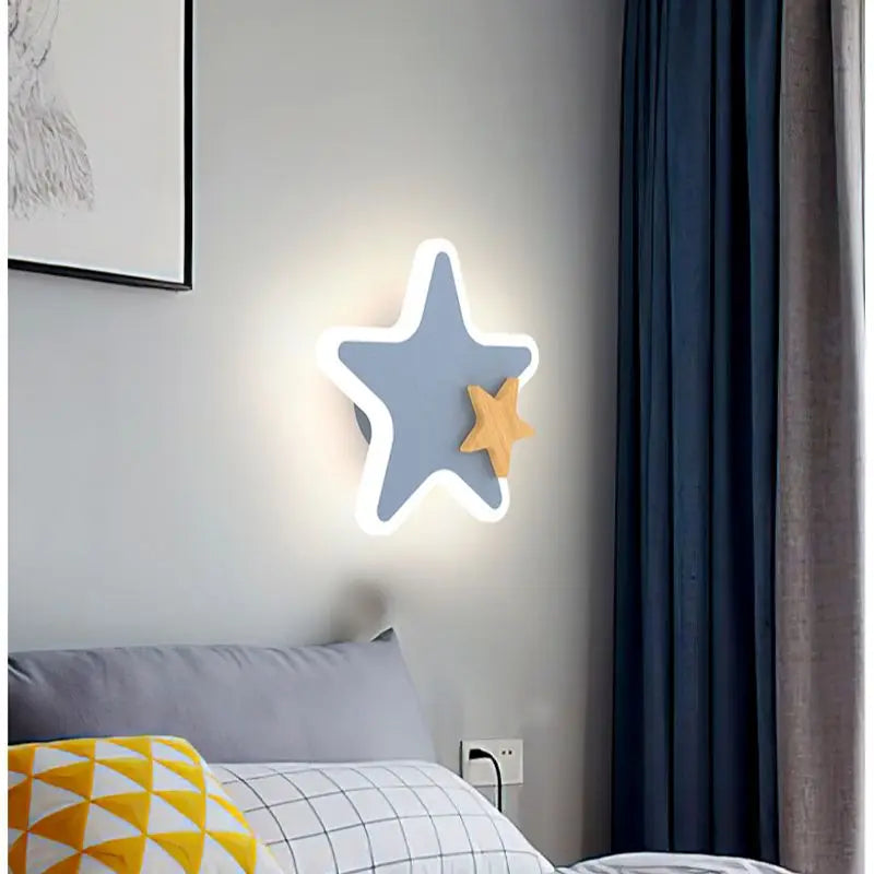 Lámpara de pared LED con forma de cohete, decoración de pared de acrílico nórdico, luces para dormitorio, habitación de niños, iluminación interior para mesita de noche, lámpara de aplique para decoración del hogar