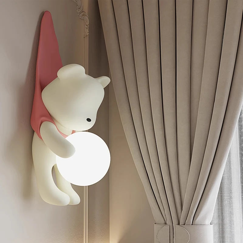 Cute Hanging Teddy Wall Lamp for Kids