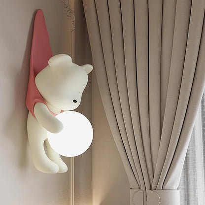 Nordische Harzbär-Wandlampe, LED-Wandleuchten für Zuhause, Schlafzimmer, Nachttischlampen, Kinderzimmer, Nachtlicht, Wohnzimmerdekoration