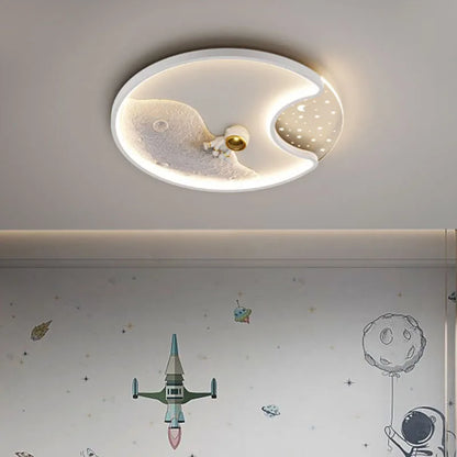 Lámpara de techo LED de astronauta moderna luminaria para dormitorio de niños y niños, luz de techo LED montada en superficie