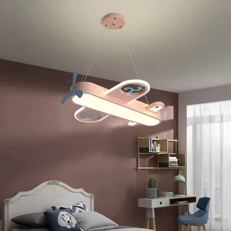 Flugzeug Anhänger Lampe Kinderzimmer Flugzeug Kronleuchter Beleuchtung Mädchen Jungen Schlafzimmer Flugzeug Hängen Licht Самолётный Люстра