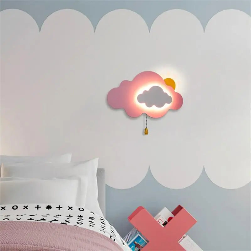 Aplique de pared bonito de 8 W y 12 W para pasillo, mesita de noche, dormitorio infantil, lámparas de interior, escalera, diseño artístico con forma de nube, apliques, decoración de pared