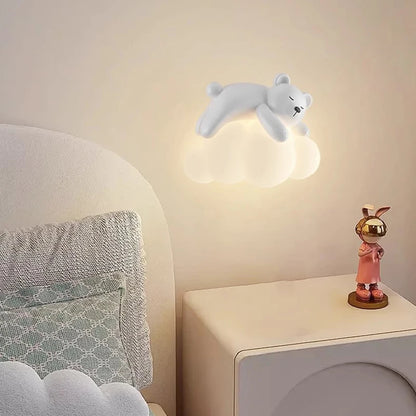 LED-Wandleuchte „Cloud and Panda Pals“