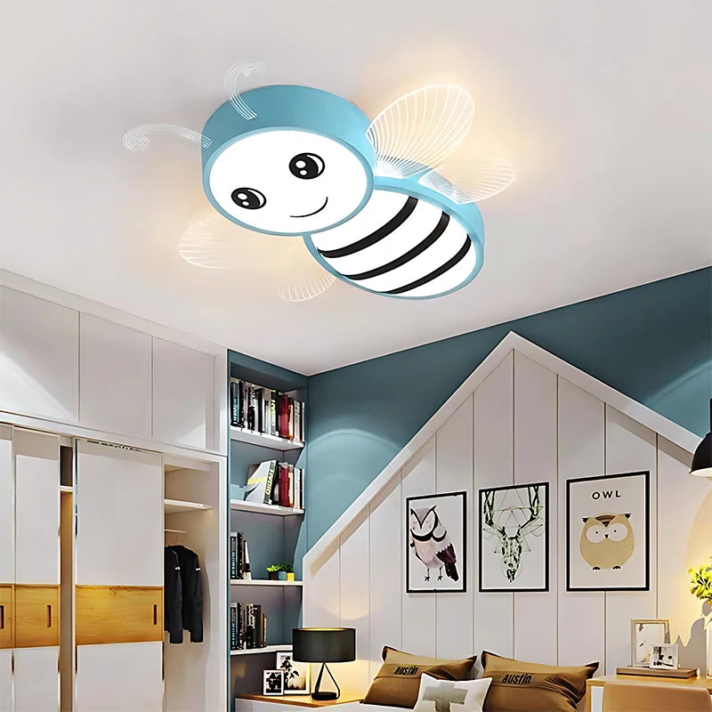 Kinderzimmer Biene Deckenleuchte Prinzessin Zimmer Regenbogen Wolke Schlafzimmer Licht Einfache Moderne Cartoon Licht Jungen Und Mädchen