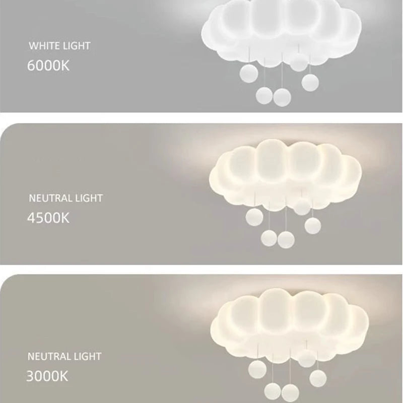 Cloud and Hanging Raindrops Children's Ceiling Lamp