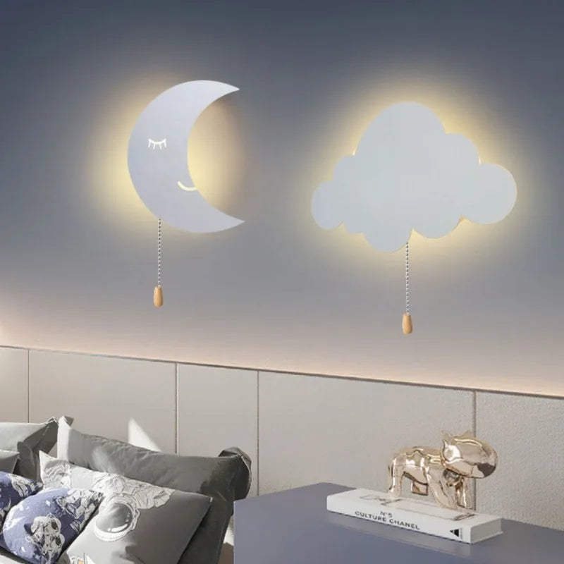 Adorable Moon and Cloud Bedside Night Light