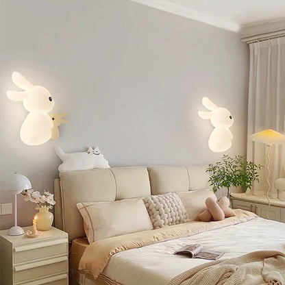 Niedliche Kaninchen-LED-Wandlampe für Kinder