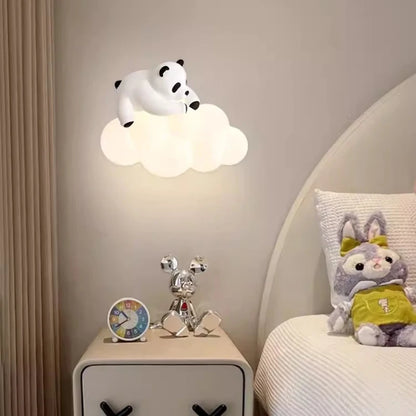 Lámpara de pared LED Cloud and Panda Pals