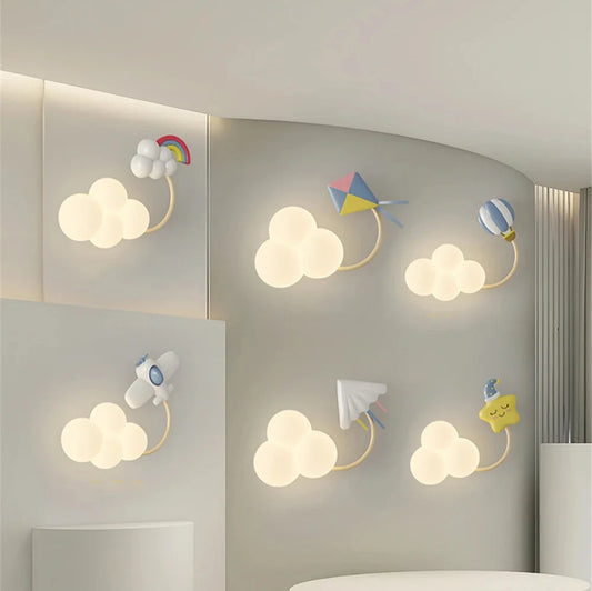 Cloud Hopper Children's Airplane Wall Lamp