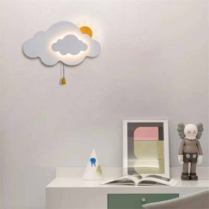 Cloud, Rainbow & Hot Air Balloon Wall Lamp