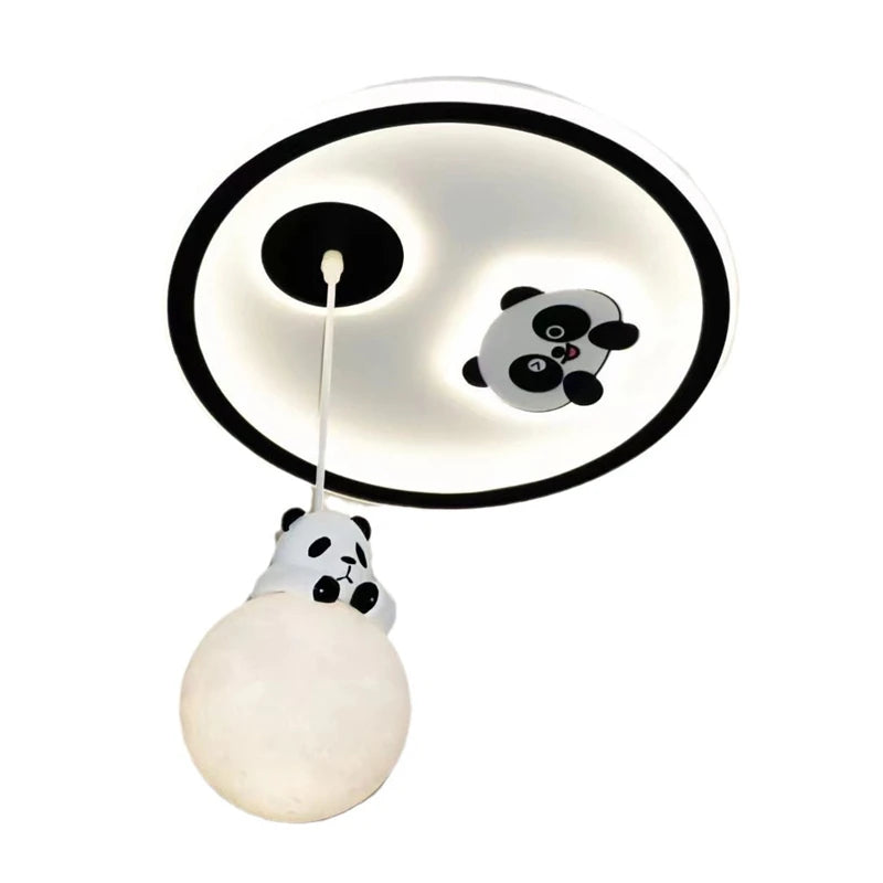 Cute Panda and Moon Character Ceiling Light