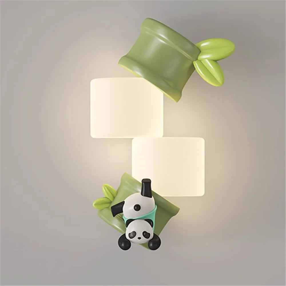 Bamboo Panda Wall Lamp & Buddies