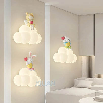 Creative Cloud with Bear, Angel or Rabbit Wall Lamps