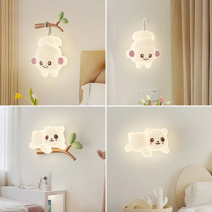 Kreative Kind Wand Lampe für Kinderzimmer Affe Bär Sconce Baum Zweig Kindergarten Schule Spielplatz Wand Licht Korridor Gang