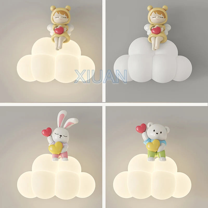 Creative Cloud with Bear, Angel or Rabbit Wall Lamps