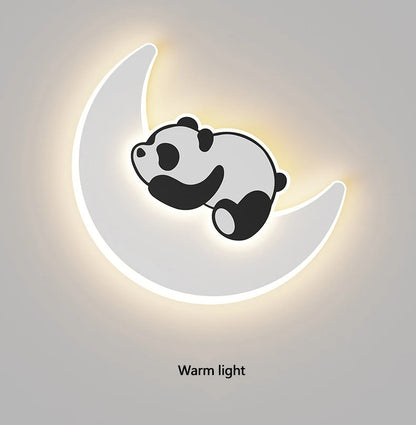 Panda/Astronaut Sleepytime on Moon Wall Lamp