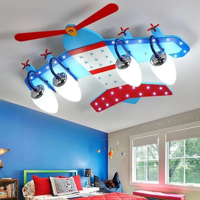 Lámpara de techo Led para dormitorio, lámpara para habitación de niños y niñas, lámpara sencilla de protección para los ojos, luz de avión personalizada moderna