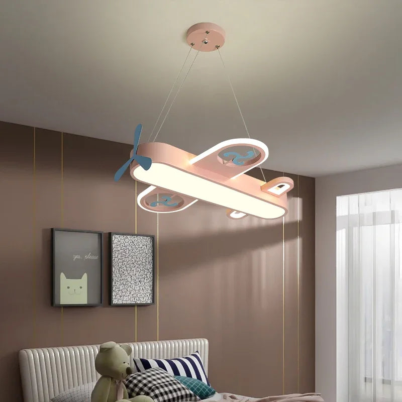 Flugzeug Anhänger Lampe Kinderzimmer Flugzeug Kronleuchter Beleuchtung Mädchen Jungen Schlafzimmer Flugzeug Hängen Licht Самолётный Люстра