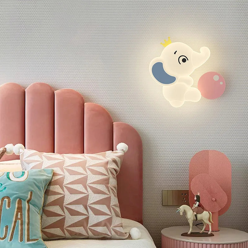 Modern Elephant LED Wall Lamp for Kids