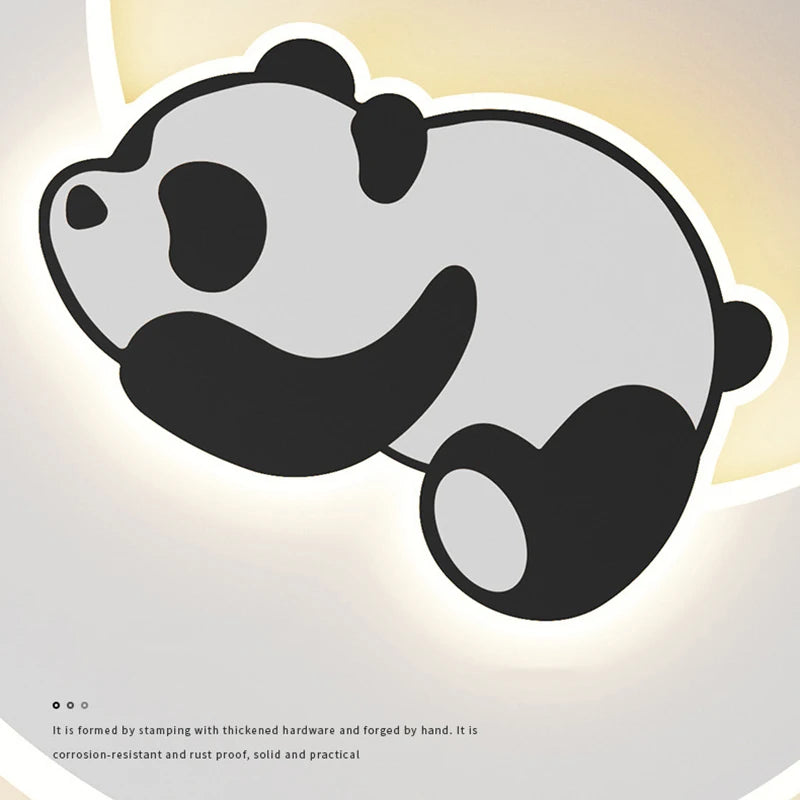 Panda/Astronaut Sleepytime on Moon Wall Lamp