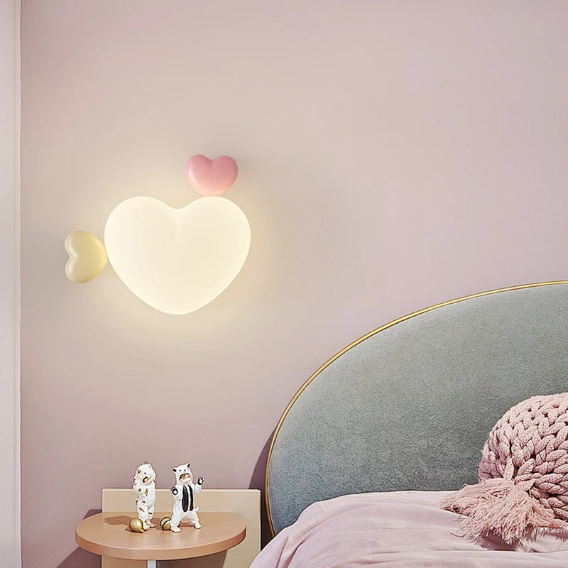 Cupid's Heart-Shaped LED Wall Lamp