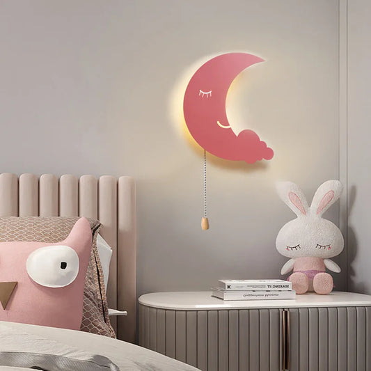 Wandleuchte Cartoon Mobile Aufladen Kinder Schlafzimmer Dekor Kostenlose Verkabelung Mond Wolke Nachttisch Niedliche Lampe Kreative Dekorative LED-Leuchten