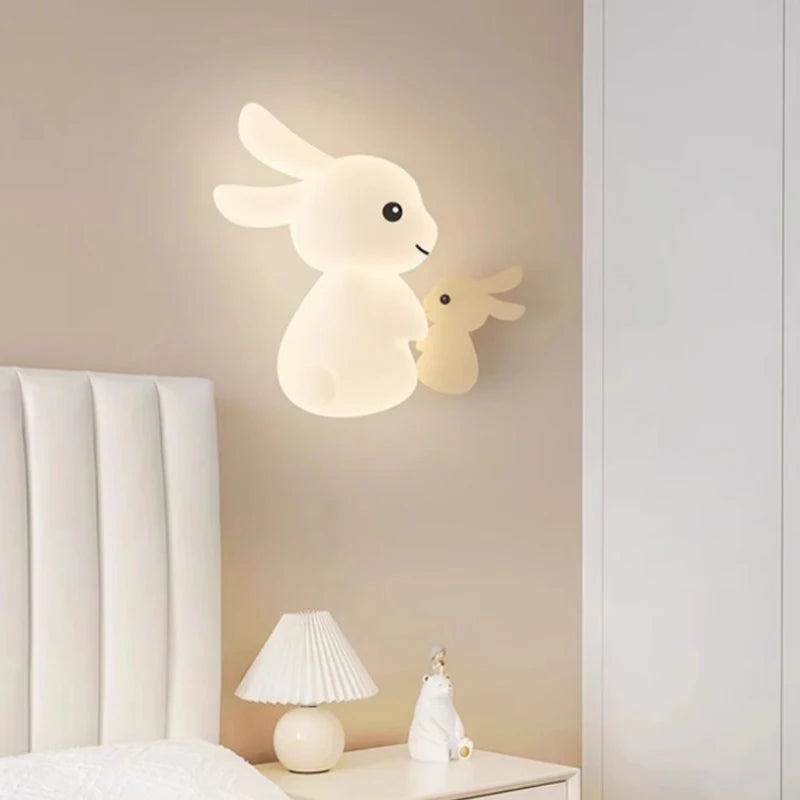 Lámpara de pared LED con forma de conejo para niños