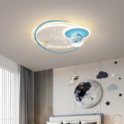 Starry Voyager Astronaut and Planet Ceiling Light