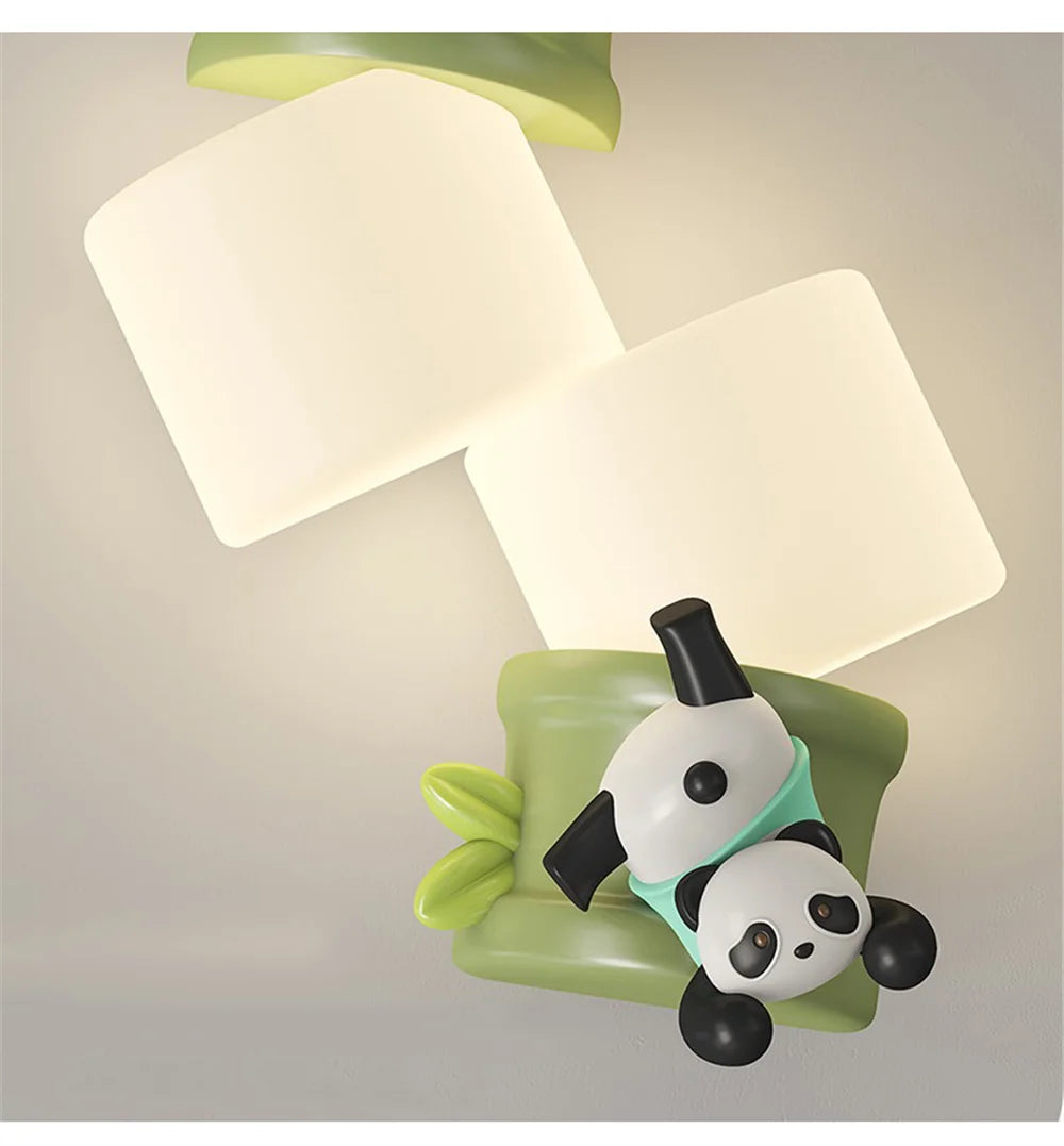 Bamboo Panda Wall Lamp & Buddies