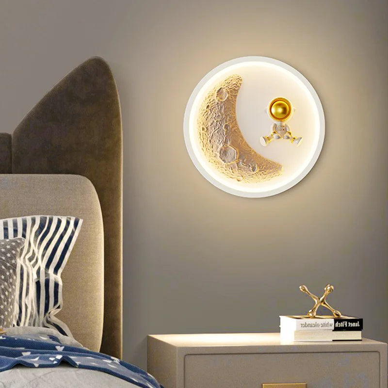 Adorable Moonlit Astronaut Wall Lamp