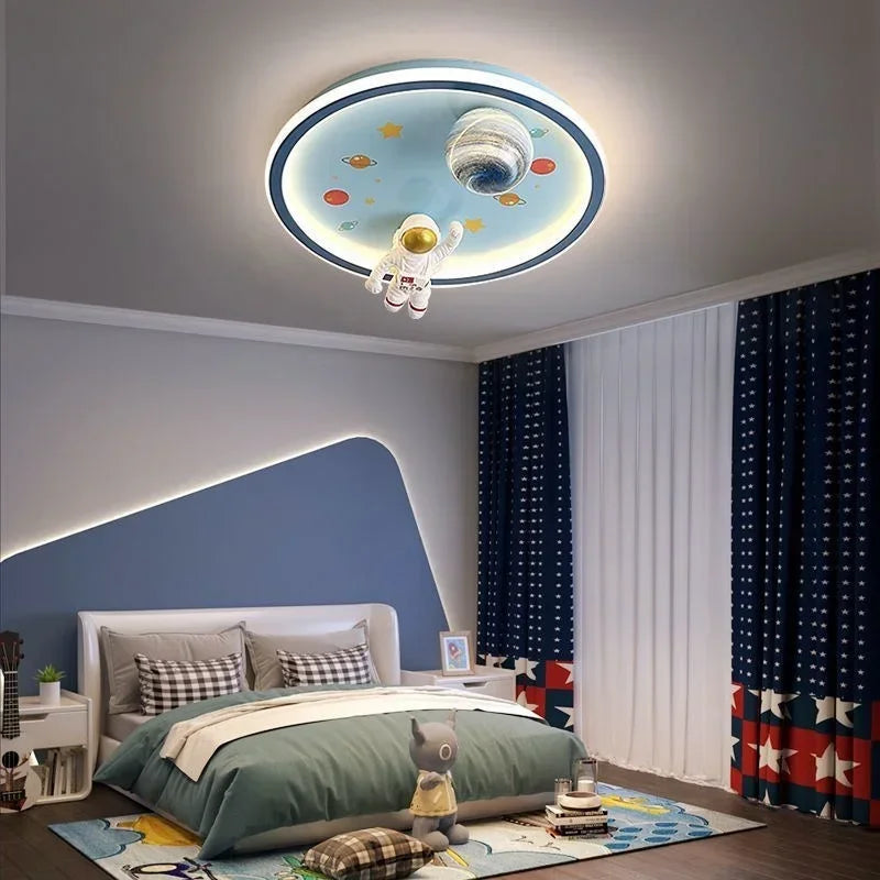 Nordic Cartoon Kronleuchter Kinder Blau Raum Lichter für Kinderzimmer Glanz Decke Lampen Wohnkultur Led Beleuchtung