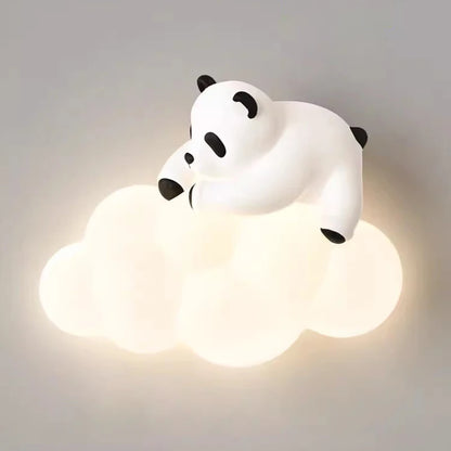 Lámpara de pared LED Cloud and Panda Pals