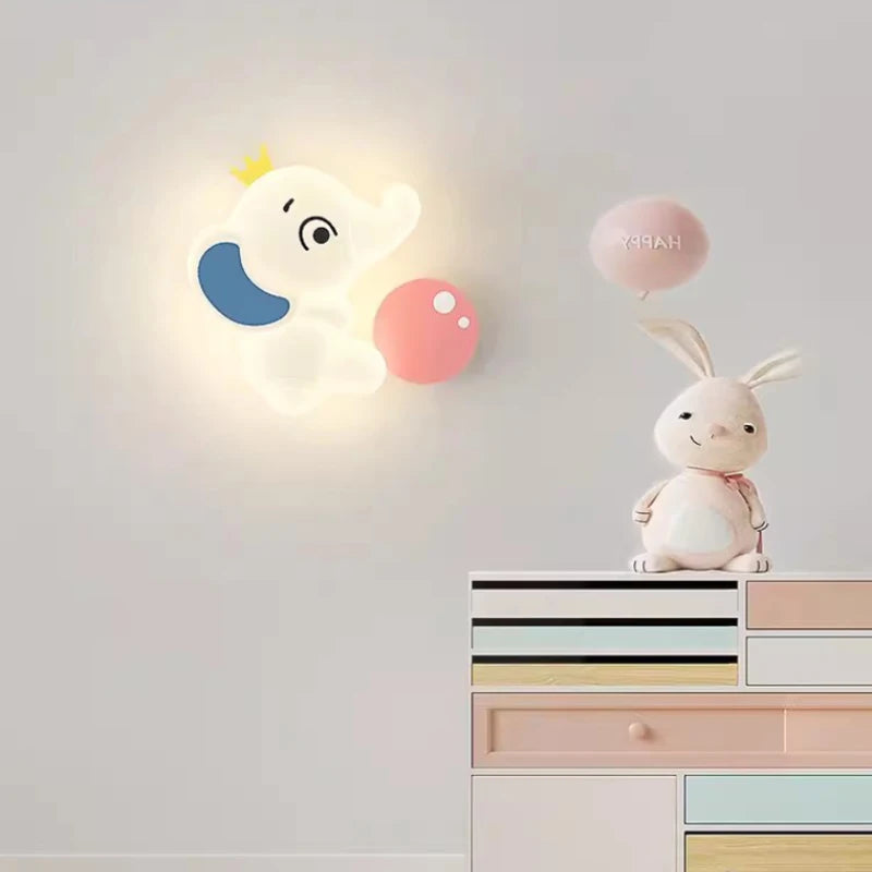 Modern Elephant LED Wall Lamp for Kids