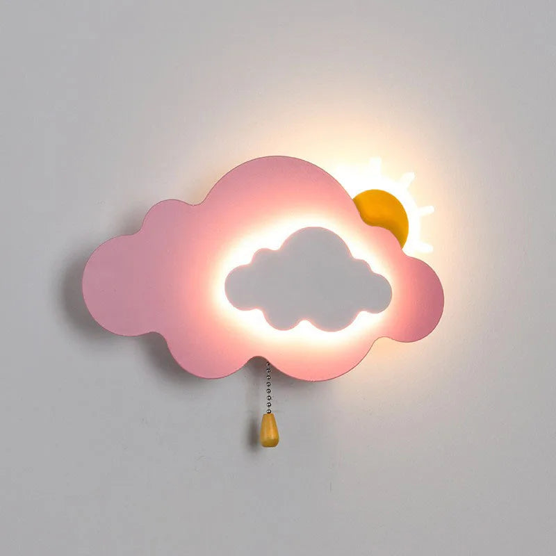 Hängende Lampe mit Wolken-Charakter „Happy Sun“