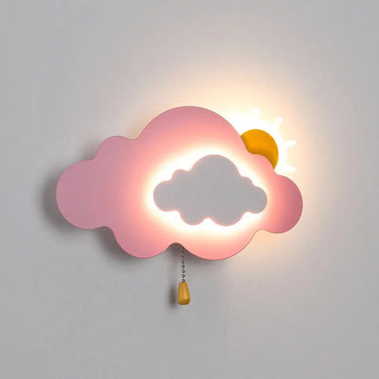 Hängende Lampe mit Wolken-Charakter „Happy Sun“