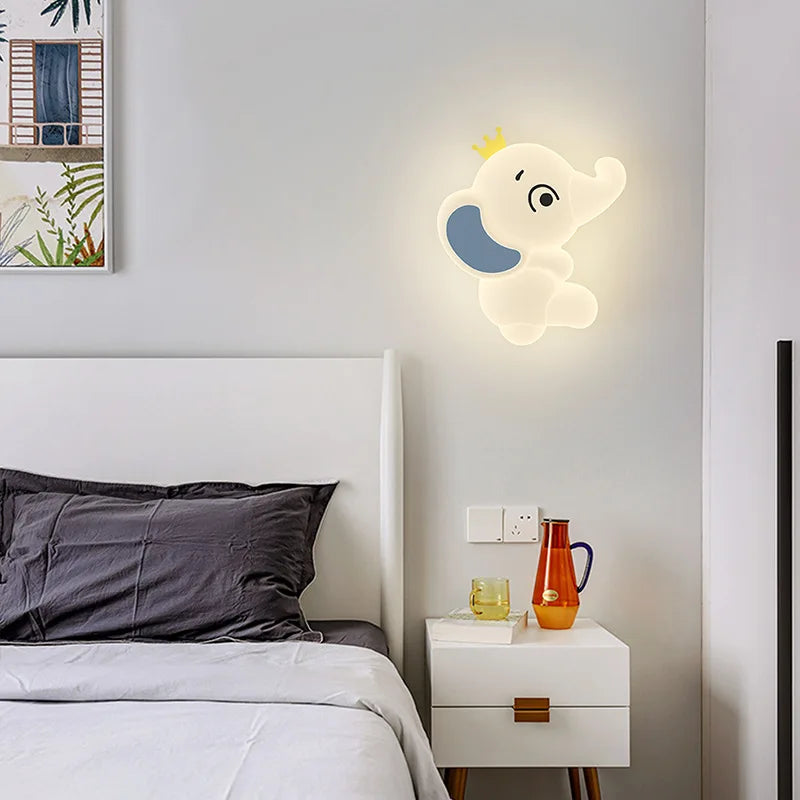 Lámpara de pared LED con forma de elefante moderna para niños