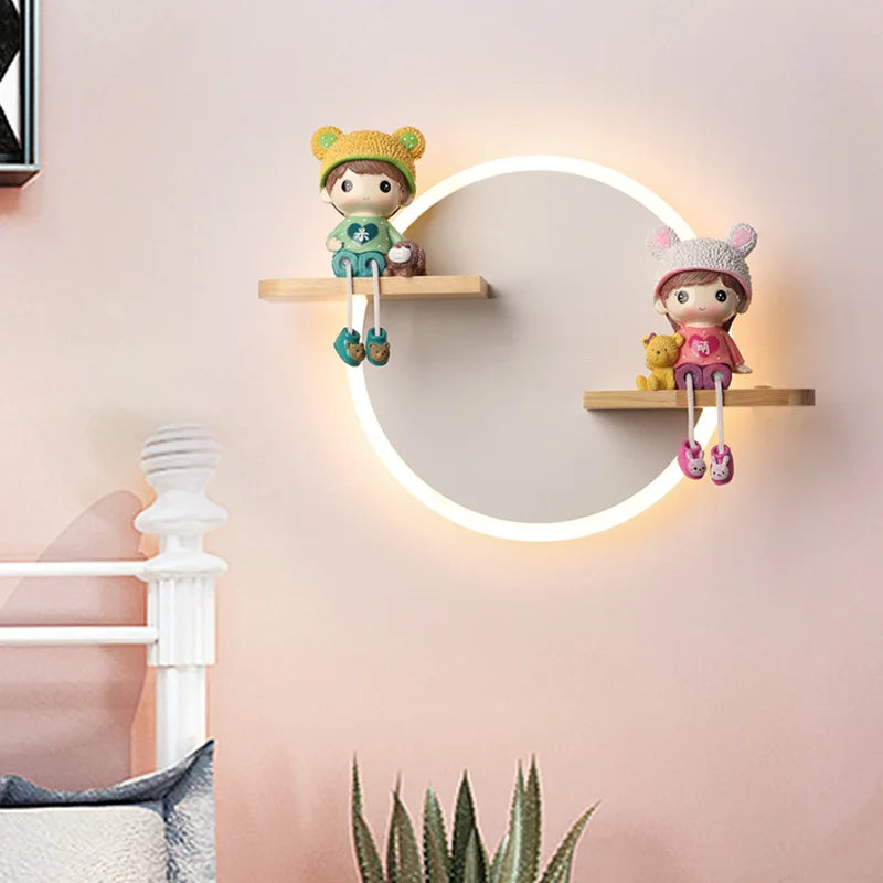 Lámpara de pared para habitación de niños con dibujos nórdicos, bonitos adornos de unicornio, luz de noche para niños, decoración creativa para dormitorio, LED ajustable