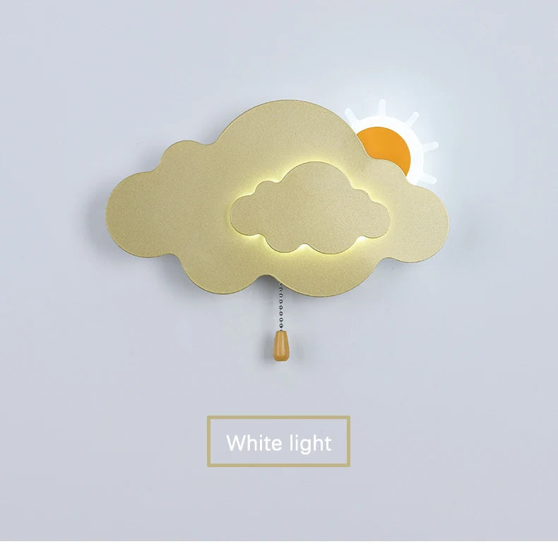 Lámpara decorativa con forma de nube colgante con forma de sol feliz